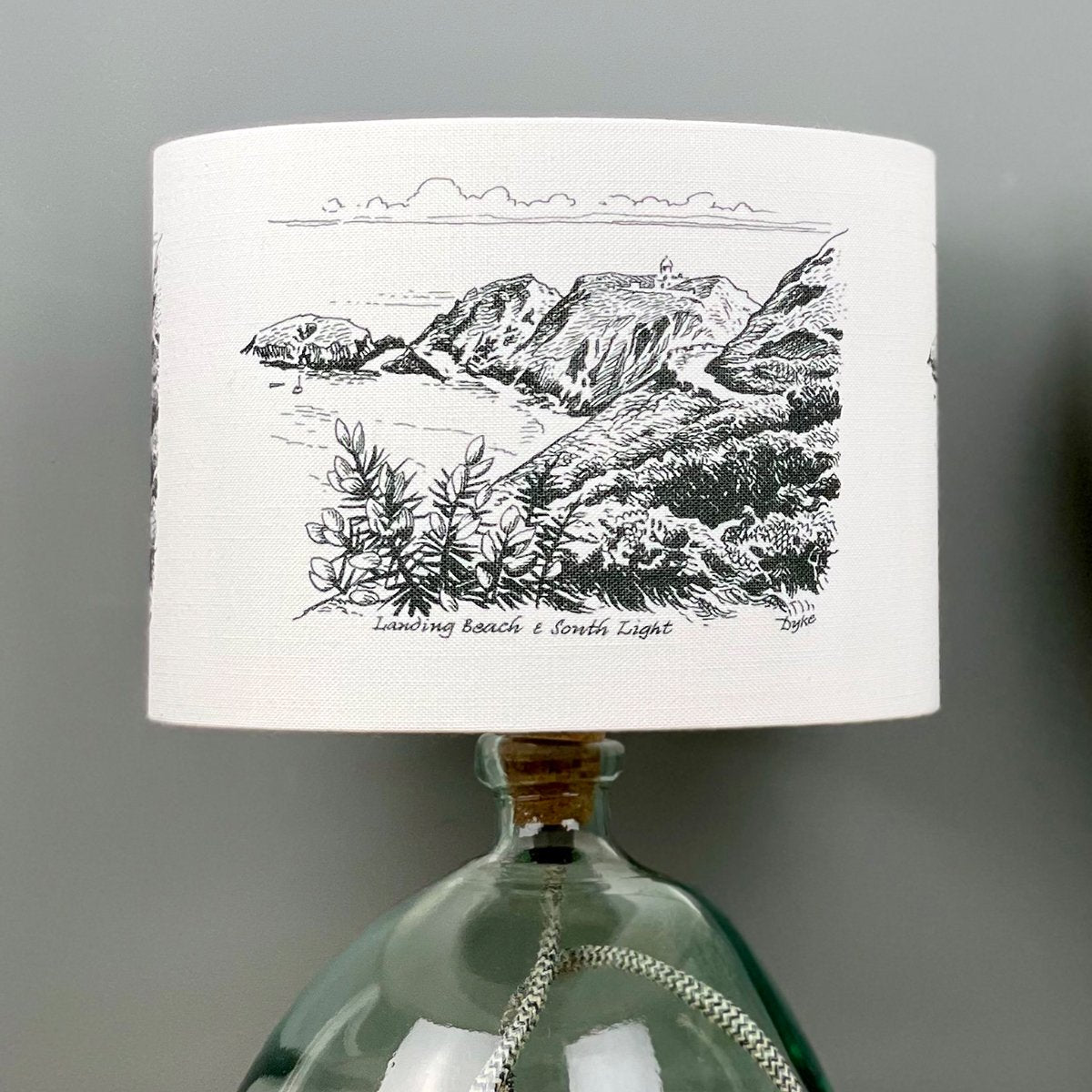 Landing Beach South Light Lampshade Black White